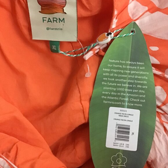 Farm Rio Orange Neon Jungle Maxi - Picture 12 of 13